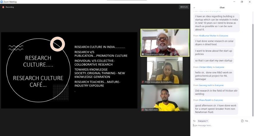 Webinar on 'How to Spin your scientific research out of a university and into a Startup' byMr. Chandramauli Pathak