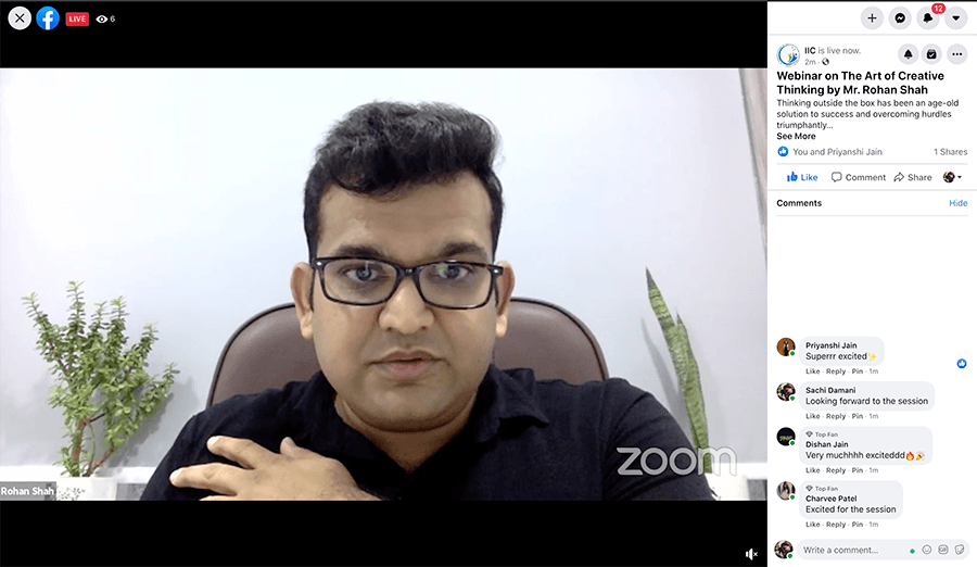 Webinar on 'The Art of Creative Thinking' by Mr. Rohan Shah